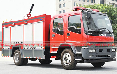 Processus de fonctionnement du camion de pompiers en mousse ISUZU