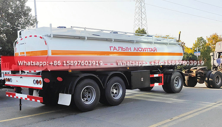 Semi-remorque complète de camion-citerne d'huile de 16 000 litres avec châssis de traction, exportation vers la Mongolie